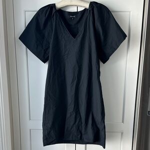 Madewell Black V-Neck Short Sleeve Dress